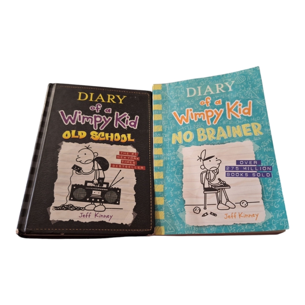 Diary of a Wimpy Kid Hardcover Book & Old School Diary of a Wimpy Kid No Brainer